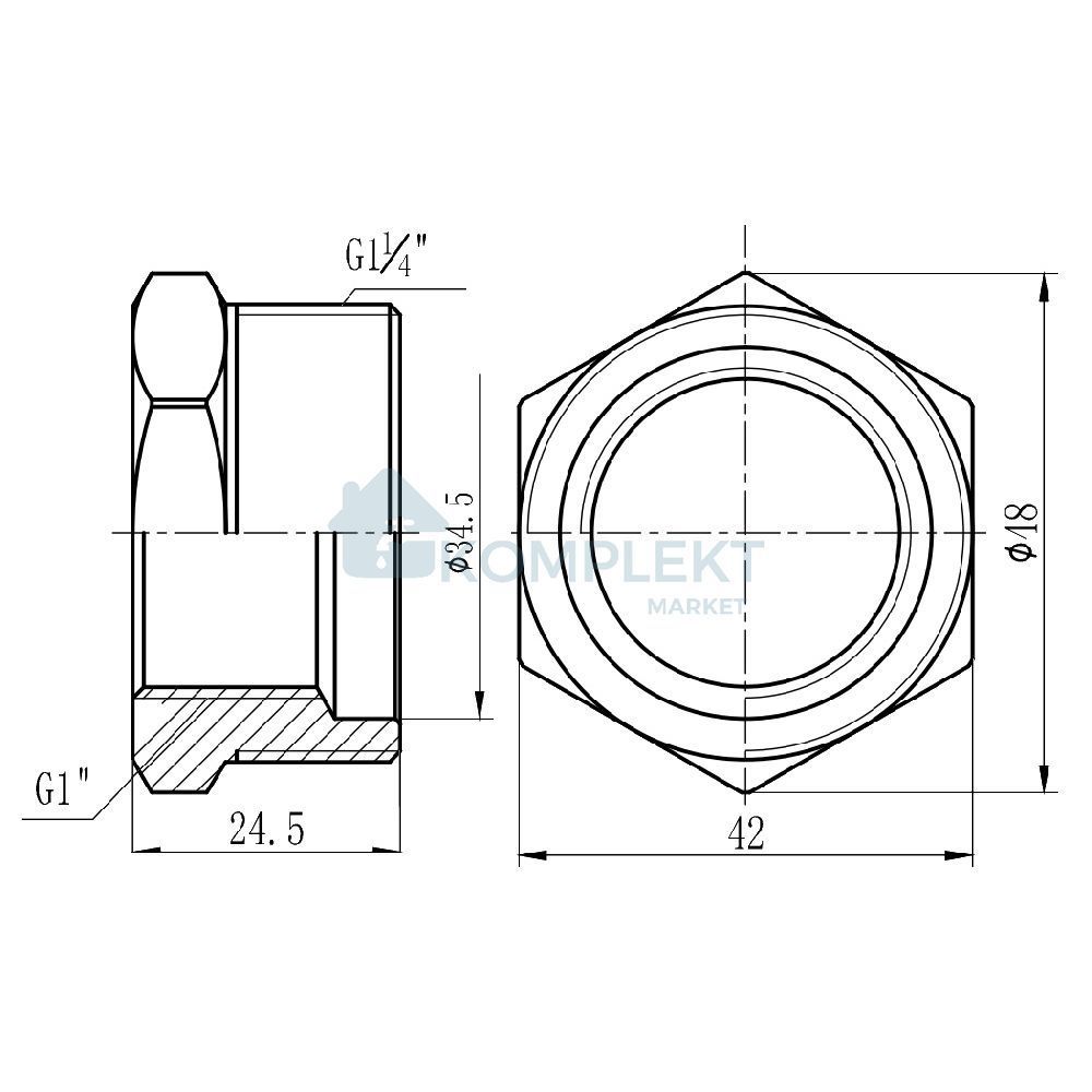 Футорка SD Forte 1" 1/4х1" ЗВ SF3743225