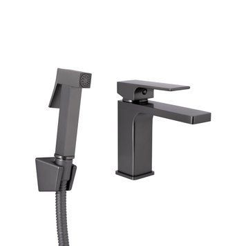 Змішувач для раковини Qtap Gemini (з гігієнічним душем) QTGEM272GMB45692 Gunmetal Black PVD