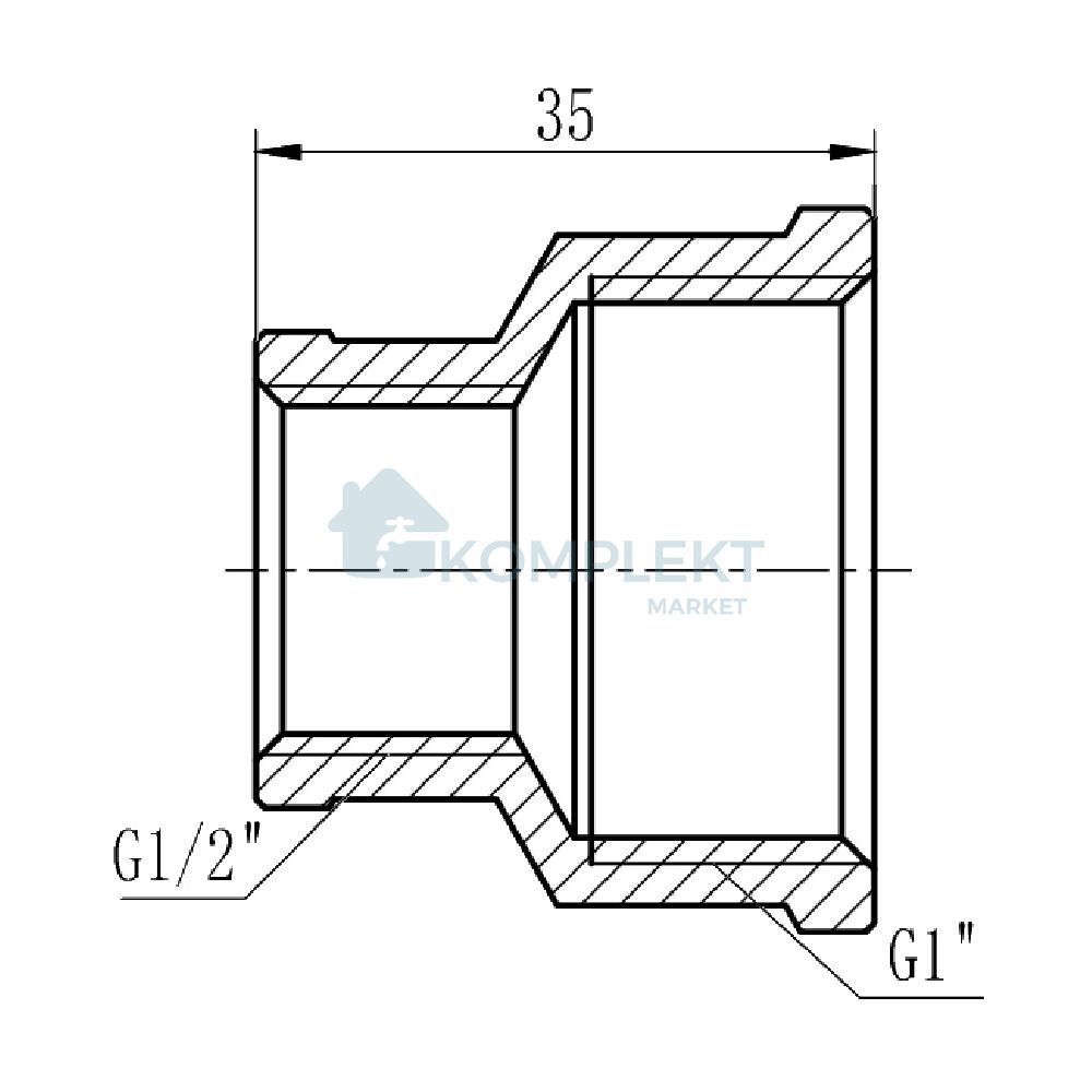 Муфта редукційна SD Forte 1"х1/2" ВВ SF3572515