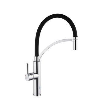 Змішувач для кухні гнучкий Kroner KRP Ersel C03900BLK (хром з чорним)