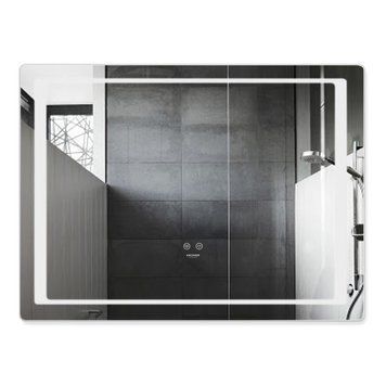 Прямокутне дзеркало у ванну Kroner KRP Spiegel HR2-8060 800&times;600 мм з LED-підсвічуванням, димером та антизапотіванням, Ні