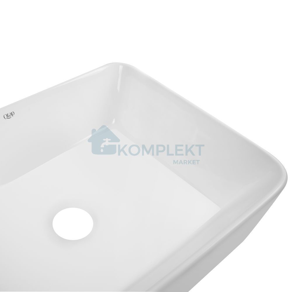 Раковина-чаша накладна Qtap Tern 480х370х135 White QT17112074WN (прямокутна)