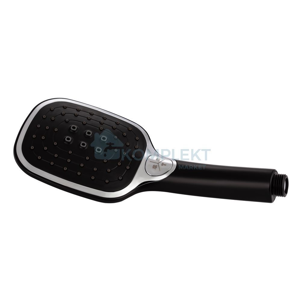 Змішувач для ванни чорний Qtap Grand 006 (QTGRABCR006) з душовим гарнітуром