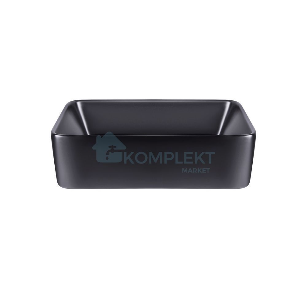 Накладна прямокутна раковина Qtap Tern 485х375х135 QT172074MBMBN (чорна матова)