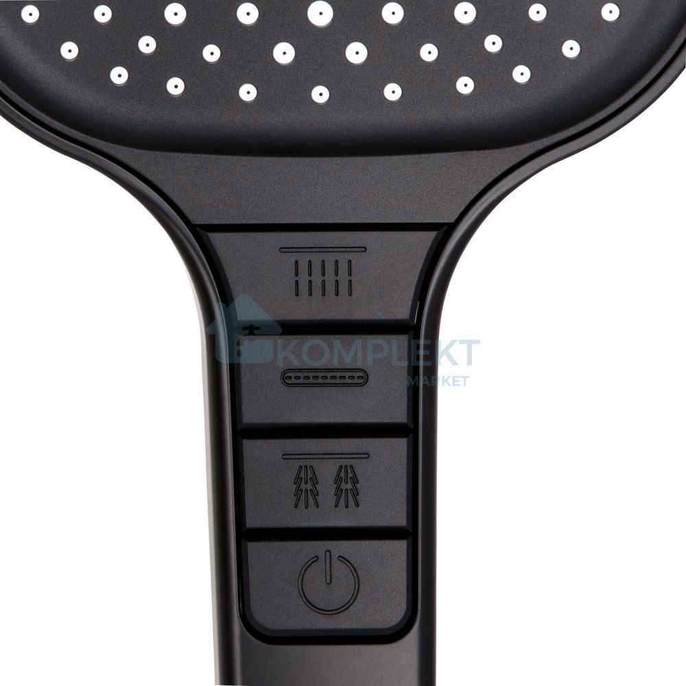 Душова лійка Qtap Rucni 130x130 мм QTRUC125BLM45957 (чорна матова)