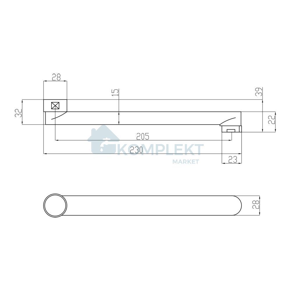 Вилив для кухоноого змішувача Lidz CRM5401220 (230 мм)