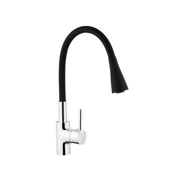 Змішувач для кухні гнучкий Kroner KRP K&uuml;che C031BLK (хром з чорним)