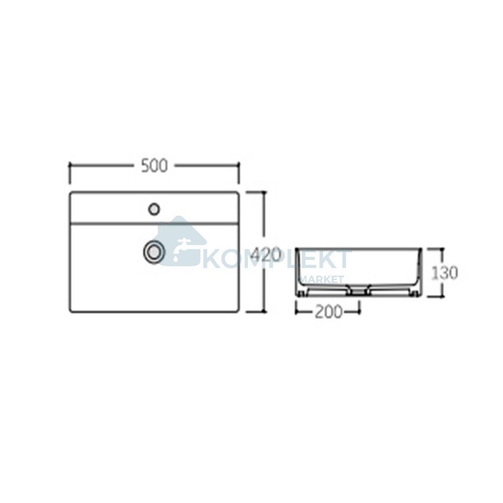 Раковина підвісна Qtap Nando LT 500х420х130 White QT12112173SWN (прямокутна)