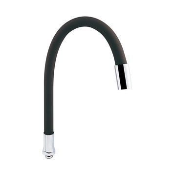 Гнучкий вилив для змішувача Lidz Niagara 261 3/4" (чорне силіконове покриття)