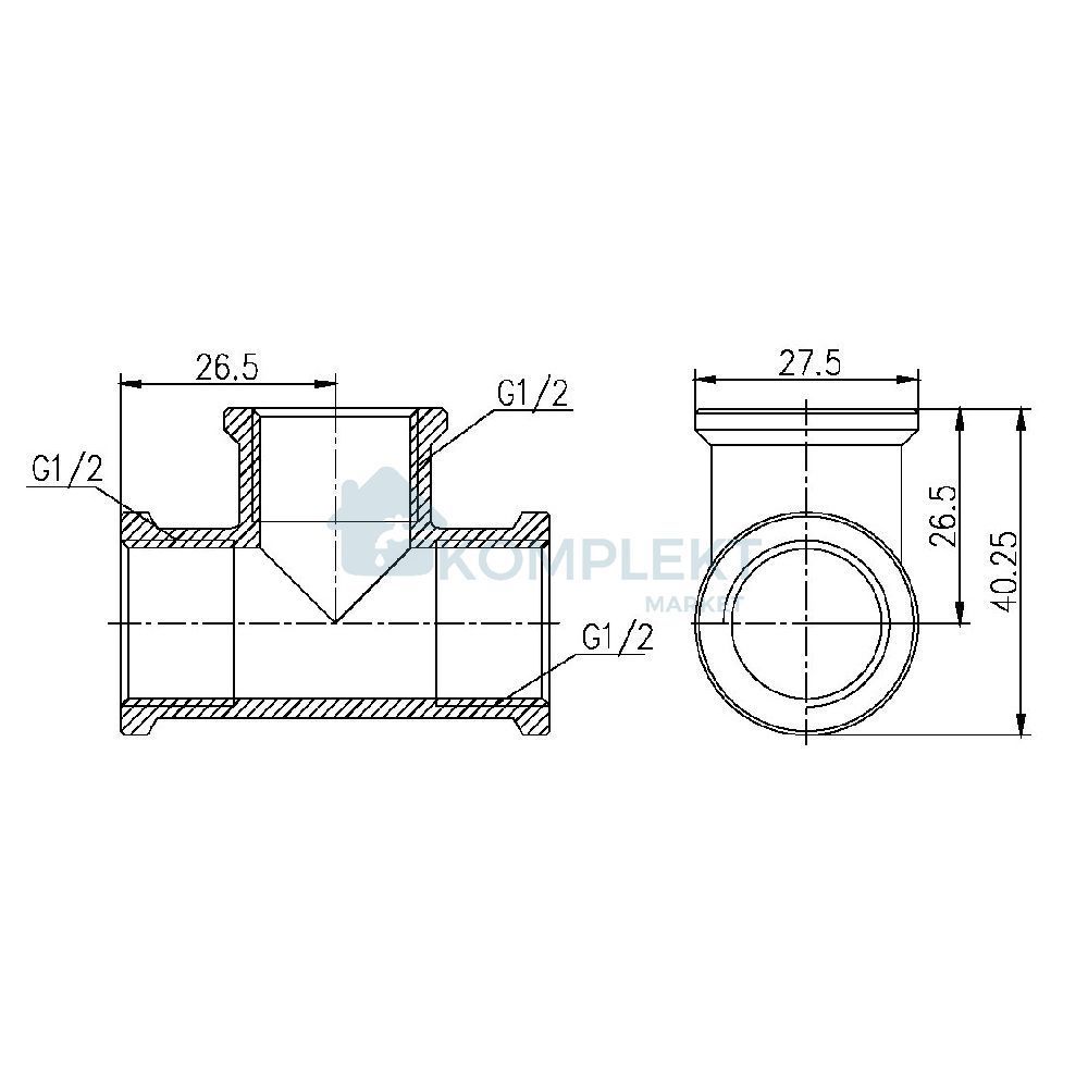 Трійник SD Forte 1/2" ВВ SF36115