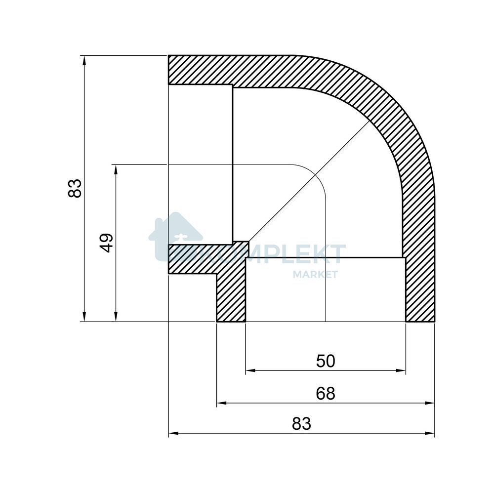 Коліно PPR Thermo Alliance 50, 90&deg;