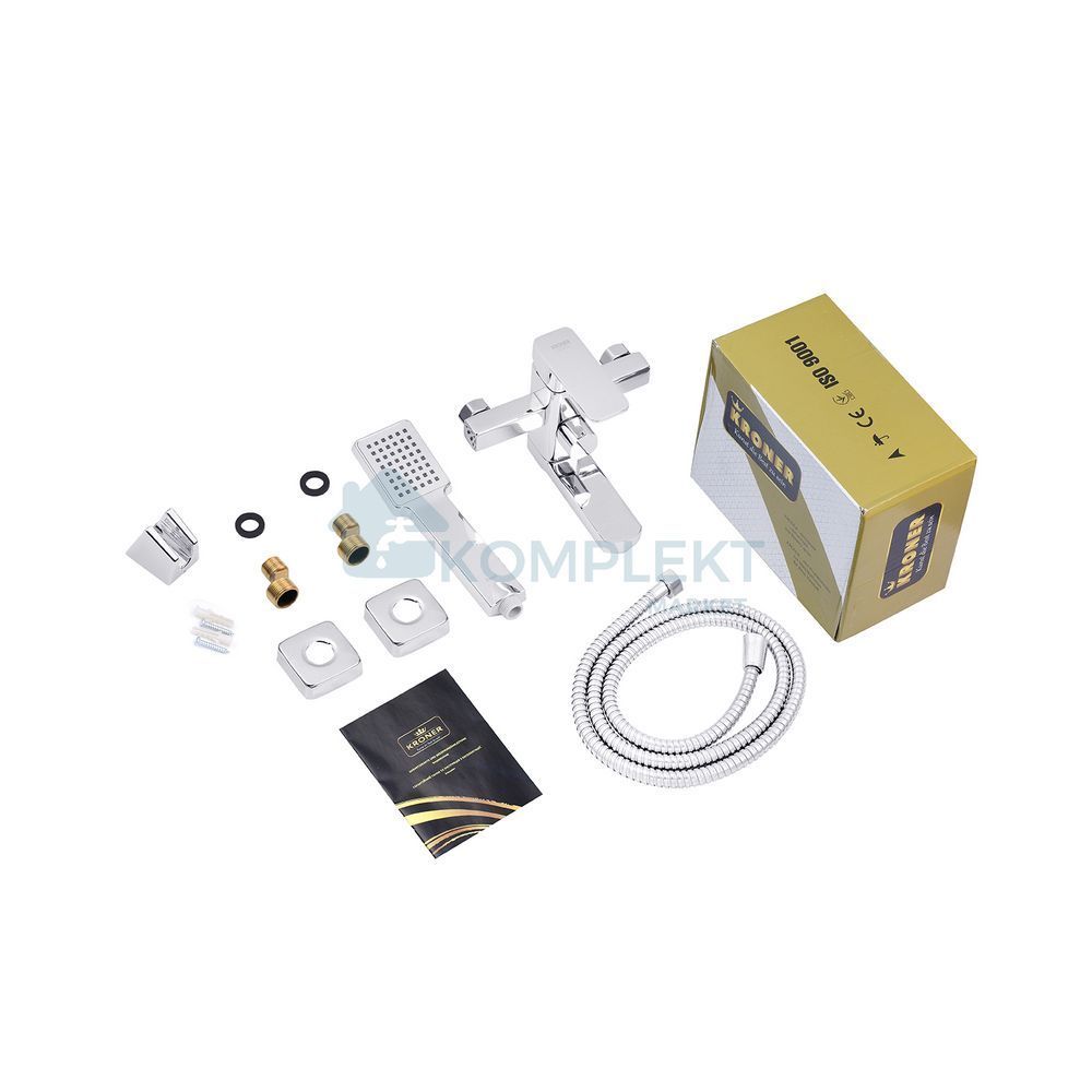 Змішувач для ванни Kroner KRM Ems C060 (з лійкою та шлангом)