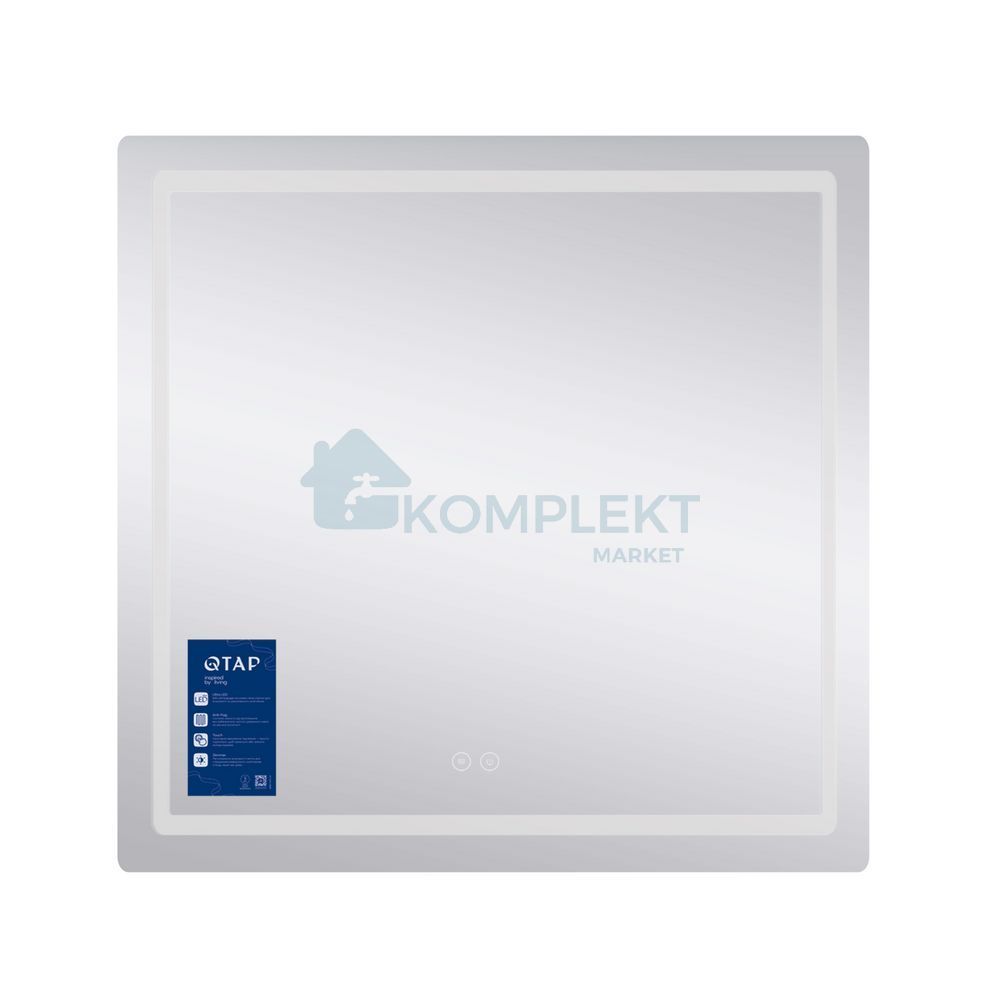 Дзеркало прямокутне з LED-підсвічуванням Qtap Mideya MI2 700х800 з димером та антизапотіванням, Ні