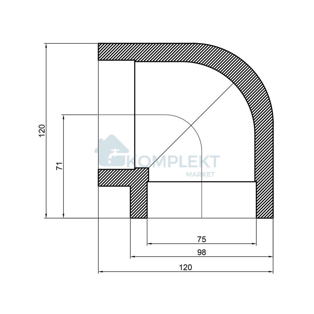 Коліно PPR Thermo Alliance 75, 90&deg;