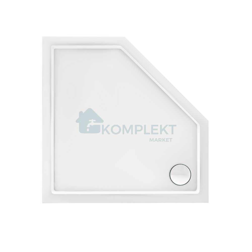 Душовий піддон п'ятикутний 100x100x12см Qtap Diamond 301112 (з сифоном)