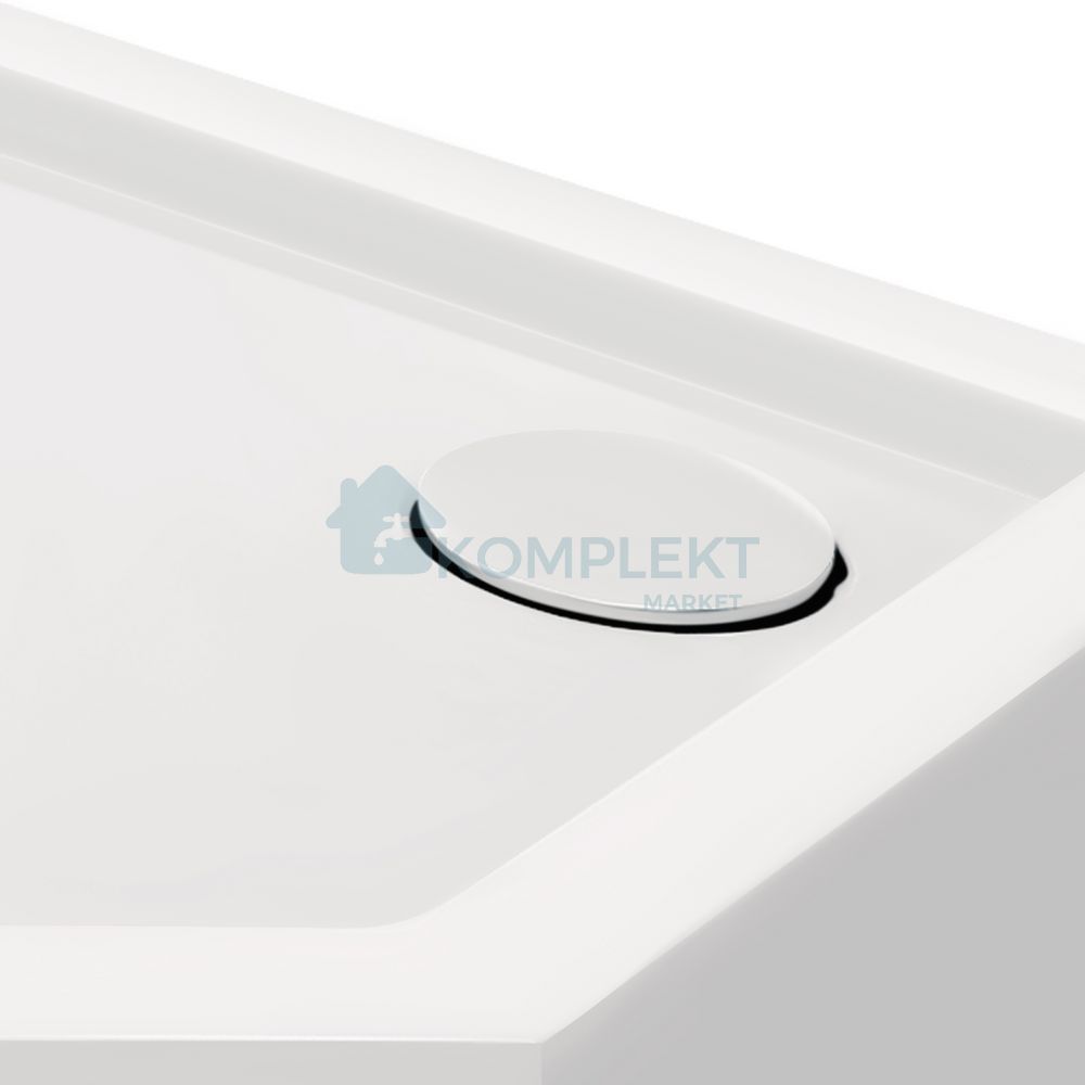 Душовий піддон п'ятикутний 100x100x12см Qtap Diamond 301112 (з сифоном)
