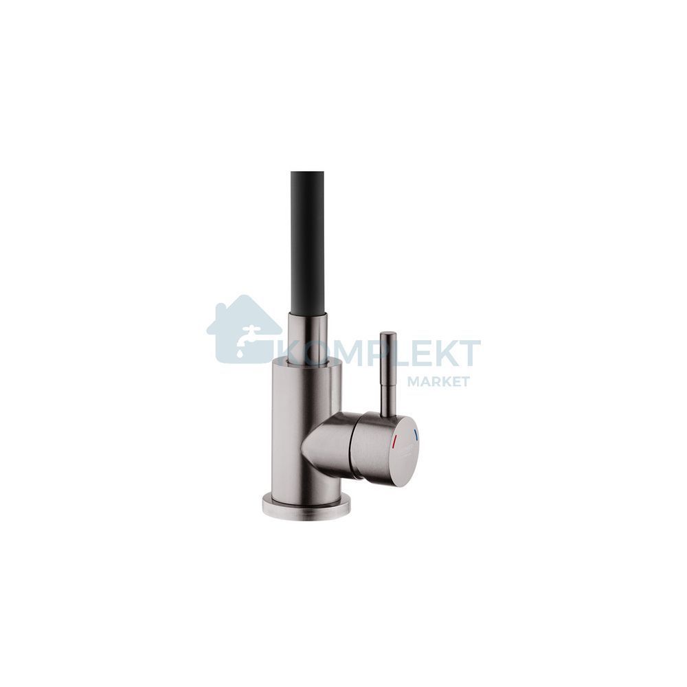 Змішувач для кухні гнучкий Kroner KRP Edelstahl Klassisch PVD035BLK (графіт з чорним)