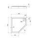 Душовий піддон п'ятикутний 100x100x12см Qtap Diamond 301112 (з сифоном)