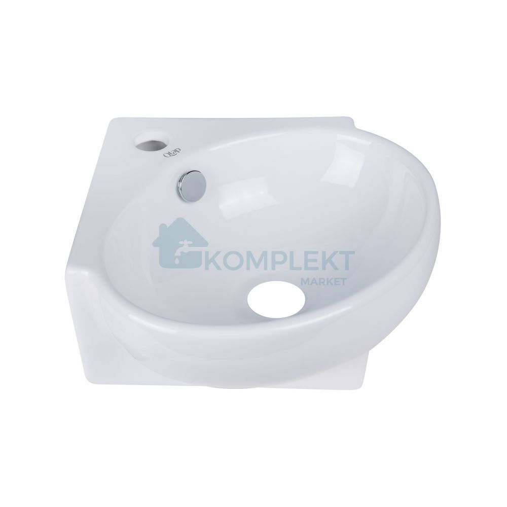Раковина підвісна Qtap Leo 360x385x140 White QT11115010WN (кутова)