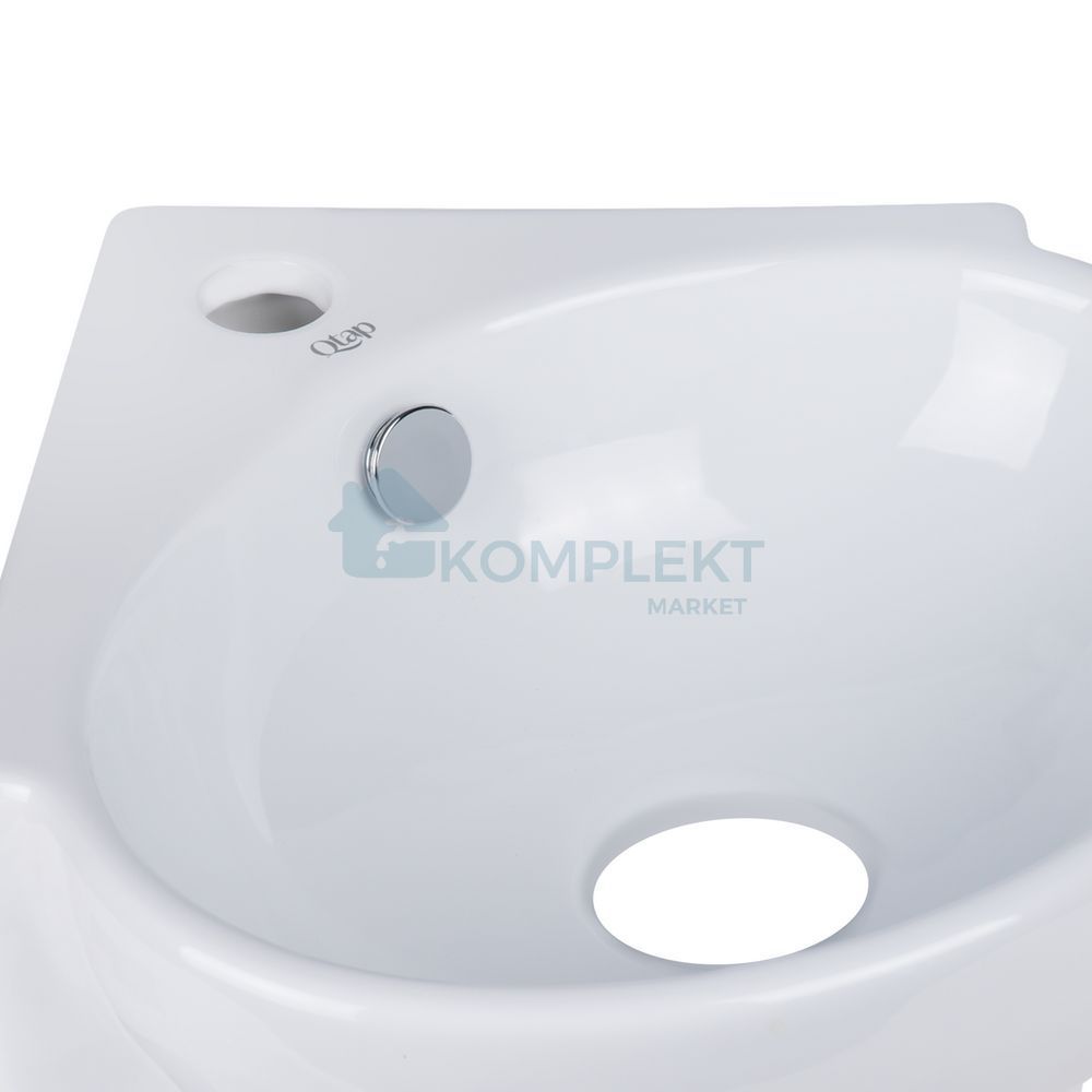 Раковина підвісна Qtap Leo 360x385x140 White QT11115010WN (кутова)