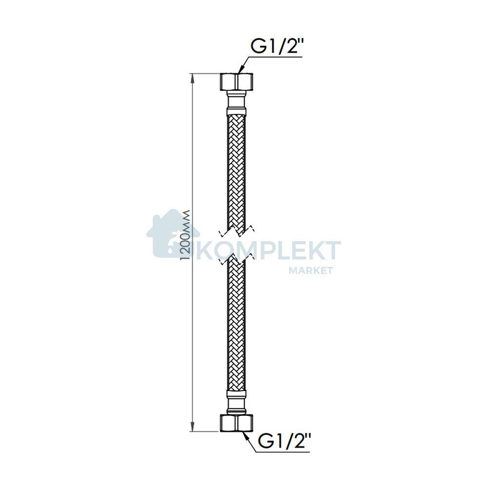 Гнучкий нейлоновий шланг для води SD Forte L-120 cм 1/2"ВВ SF391W120