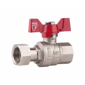Кран кульовий з накидною гайкою SD Forte 1/2"х ВВ для води прямий SF260W15