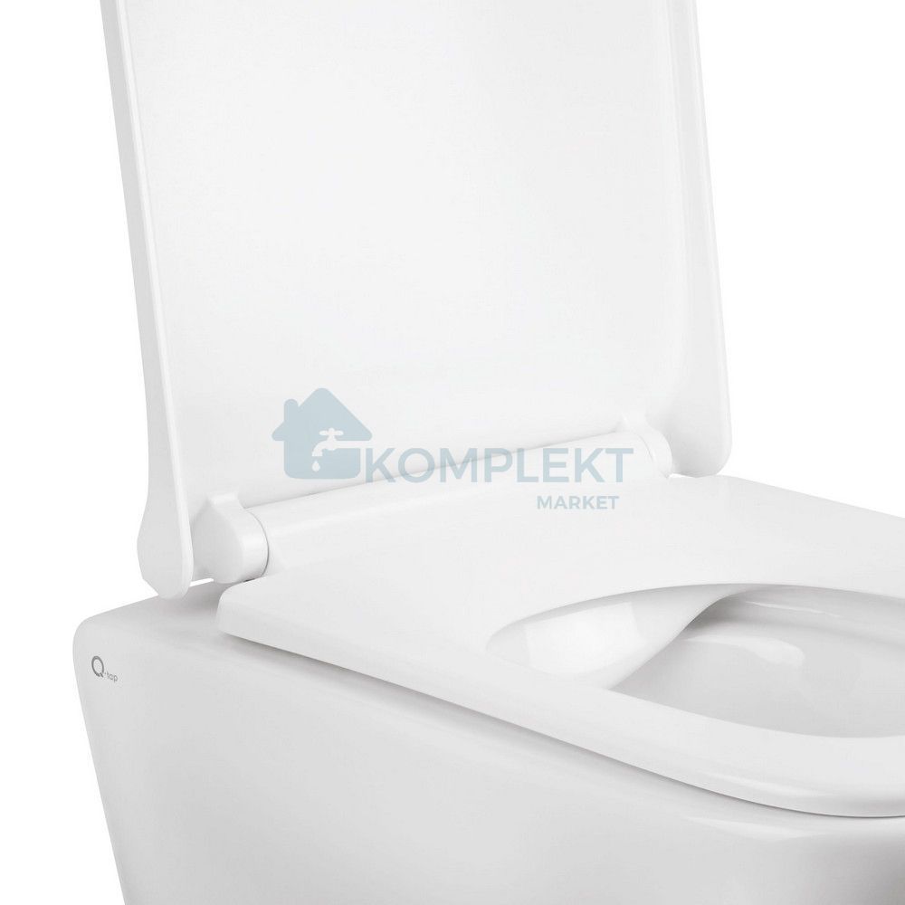 Унітаз підвісний Qtap Tern Rimless з інсталяцією Nest ST та хромованою кнопкою змиву Nest