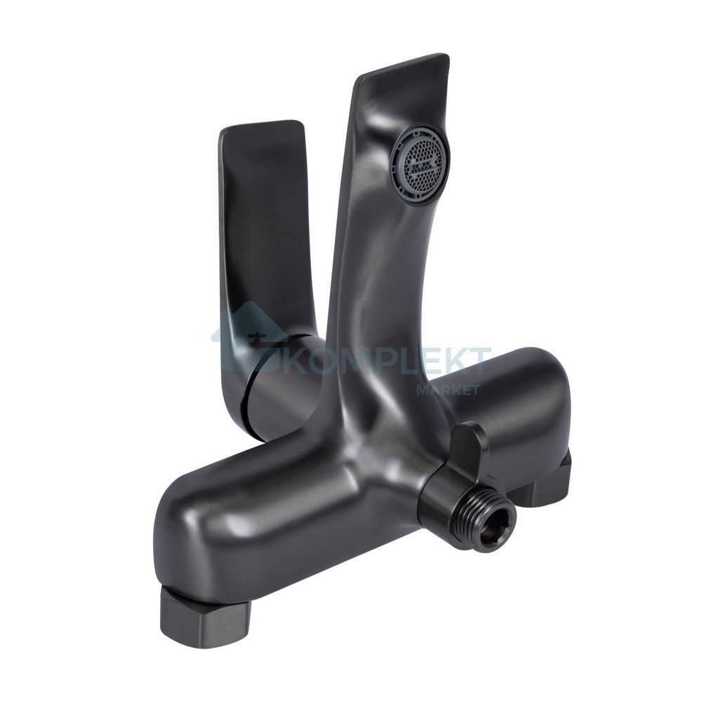 Латунний змішувач для ванни Qtap Vlasta New (QTVLA259GMB45643) Gunmetal Black PVD