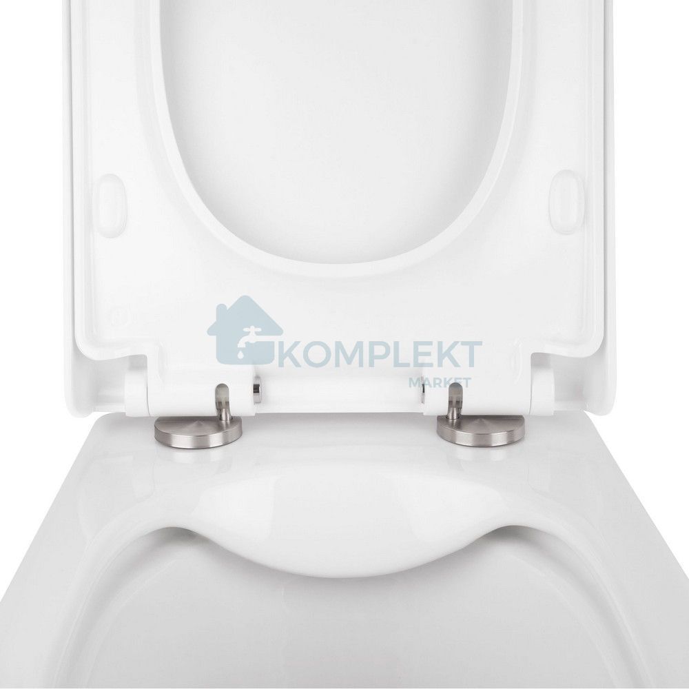Унітаз підвісний Qtap Tern Rimless з інсталяцією Nest ST та хромованою кнопкою змиву Nest