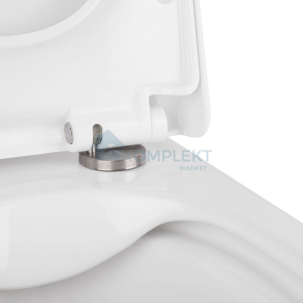 Унітаз підвісний Qtap Tern Rimless з інсталяцією Nest ST та хромованою кнопкою змиву Nest
