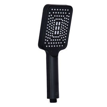 Ручна душова лійка Qtap Rucni 140x95 мм прямокутна QTRUC125BLM45780 (чорна матова)