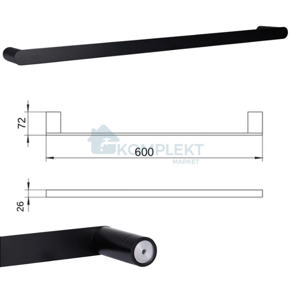 Набір аксесуарів для ванної Qtap Scorpio Black Matt 3 (5 в 1)