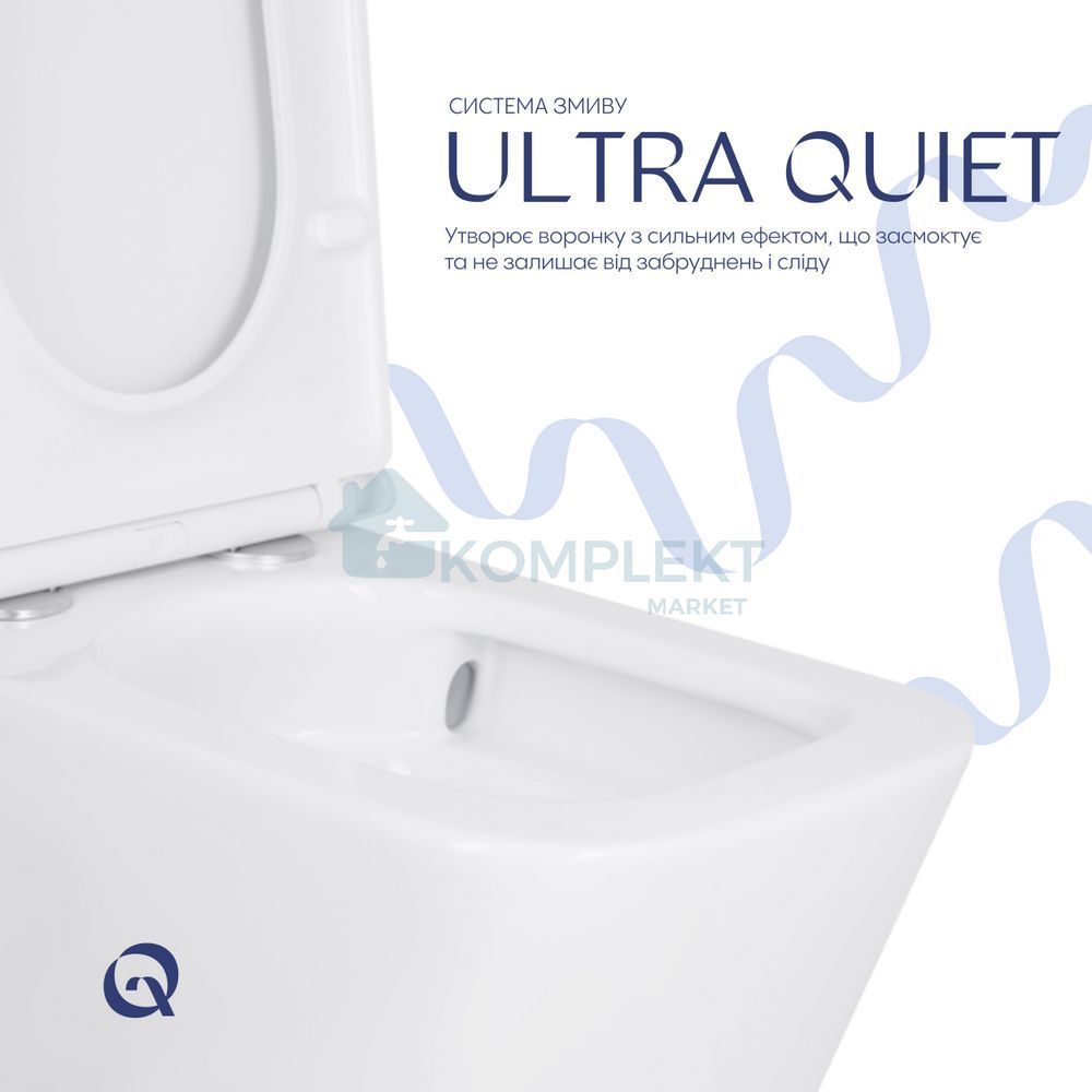 Унітаз підлоговий Qtap Tern Ultra Quiet безобідковий з сидінням та бачком Soft-Close QT17222175AUQ1W White