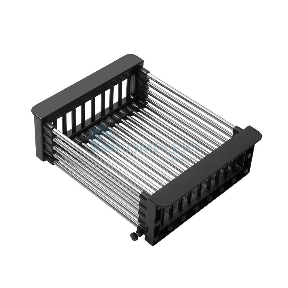 Кухонна мийка Kroner KRP Schwarze 6350LHM 630х500 мм, графіт (PVD), нержавіюча сталь, інтегрована, з правим крилом, 3.0/1.0 мм, з кошиком