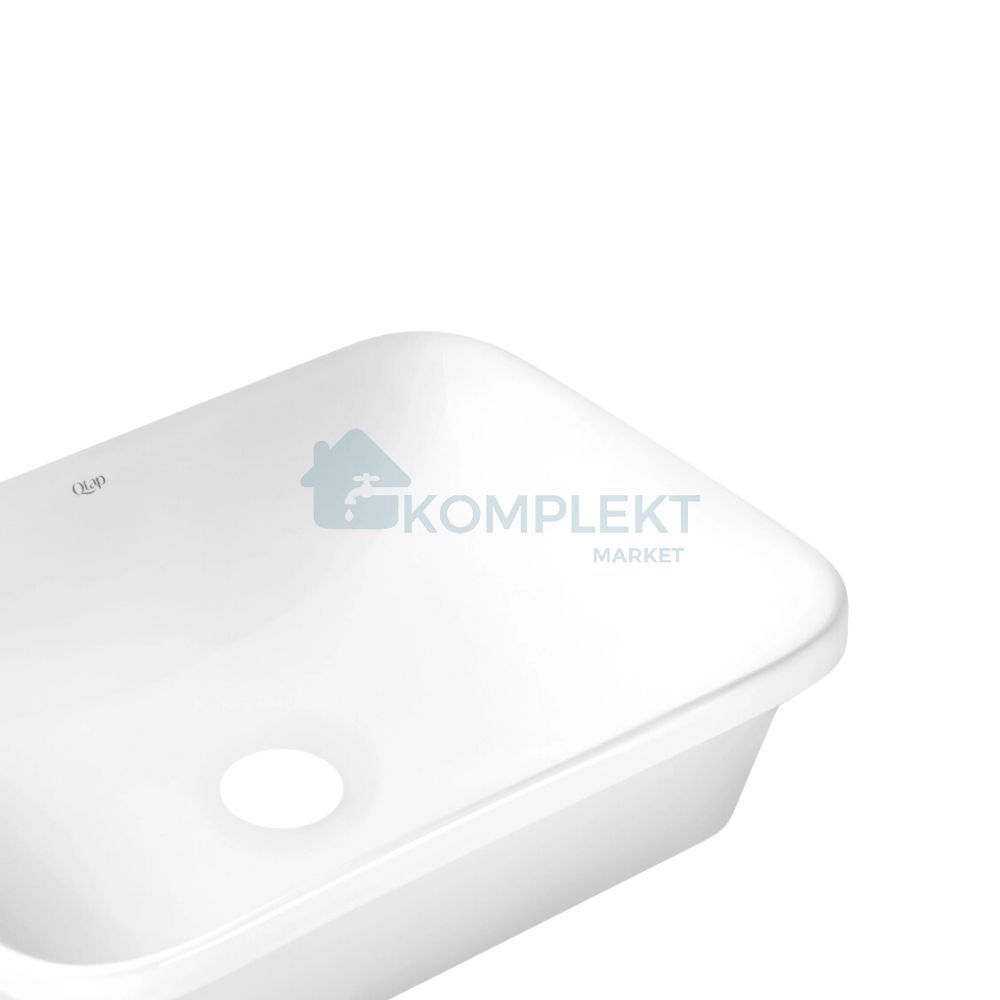 Раковина врізна прамокутна 505х380х140мм Qtap Scorpio White (з донним клапаном)