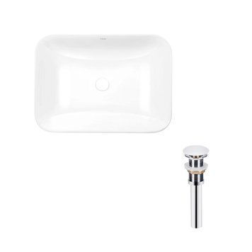 Раковина врізна прамокутна 615х385х140 мм Qtap Scorpio White (з донним клапаном)
