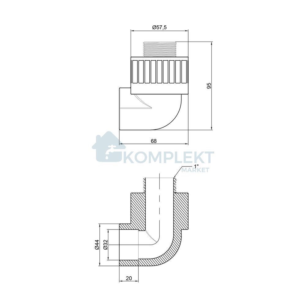 Коліно PPR Thermo Alliance 32х1" ЗР