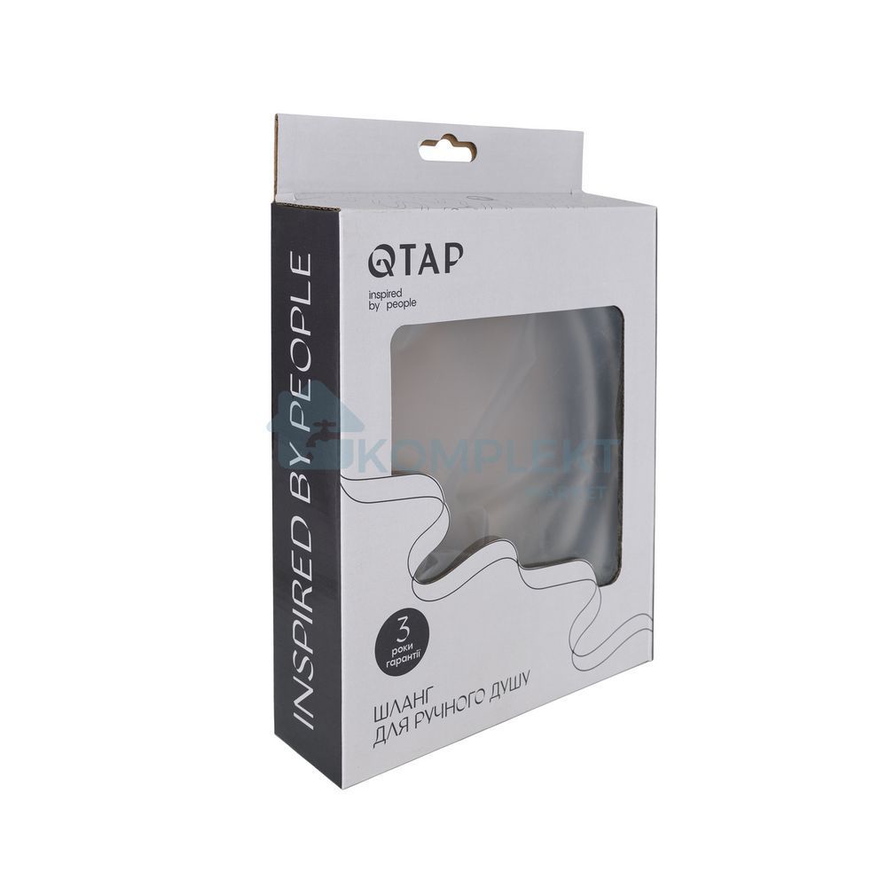 Шланг для ручного душу Qtap Hadice 1.6м (темно-сірий) QTHADPVC160G