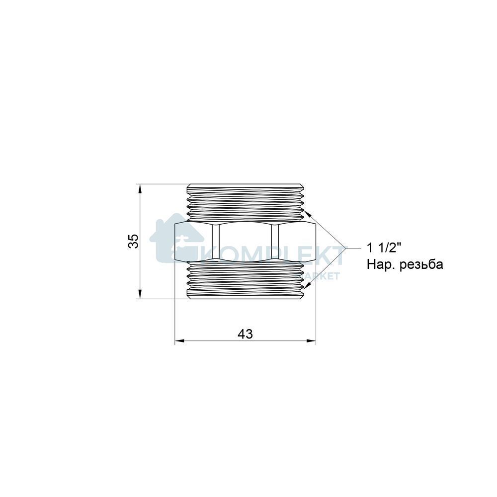 Ніпель SD Plus 1 1/2" ЗР SD4074040