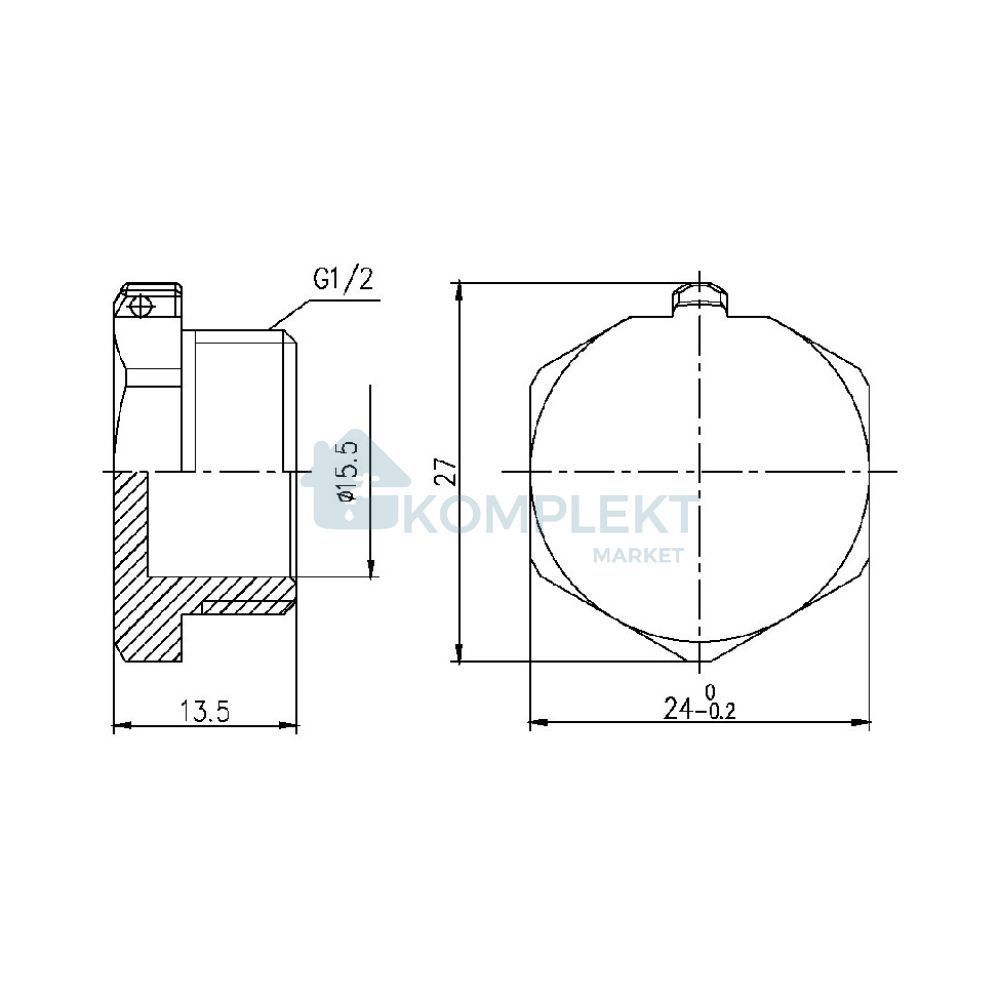 Заглушка SD Forte 1/2" ЗР SF35315