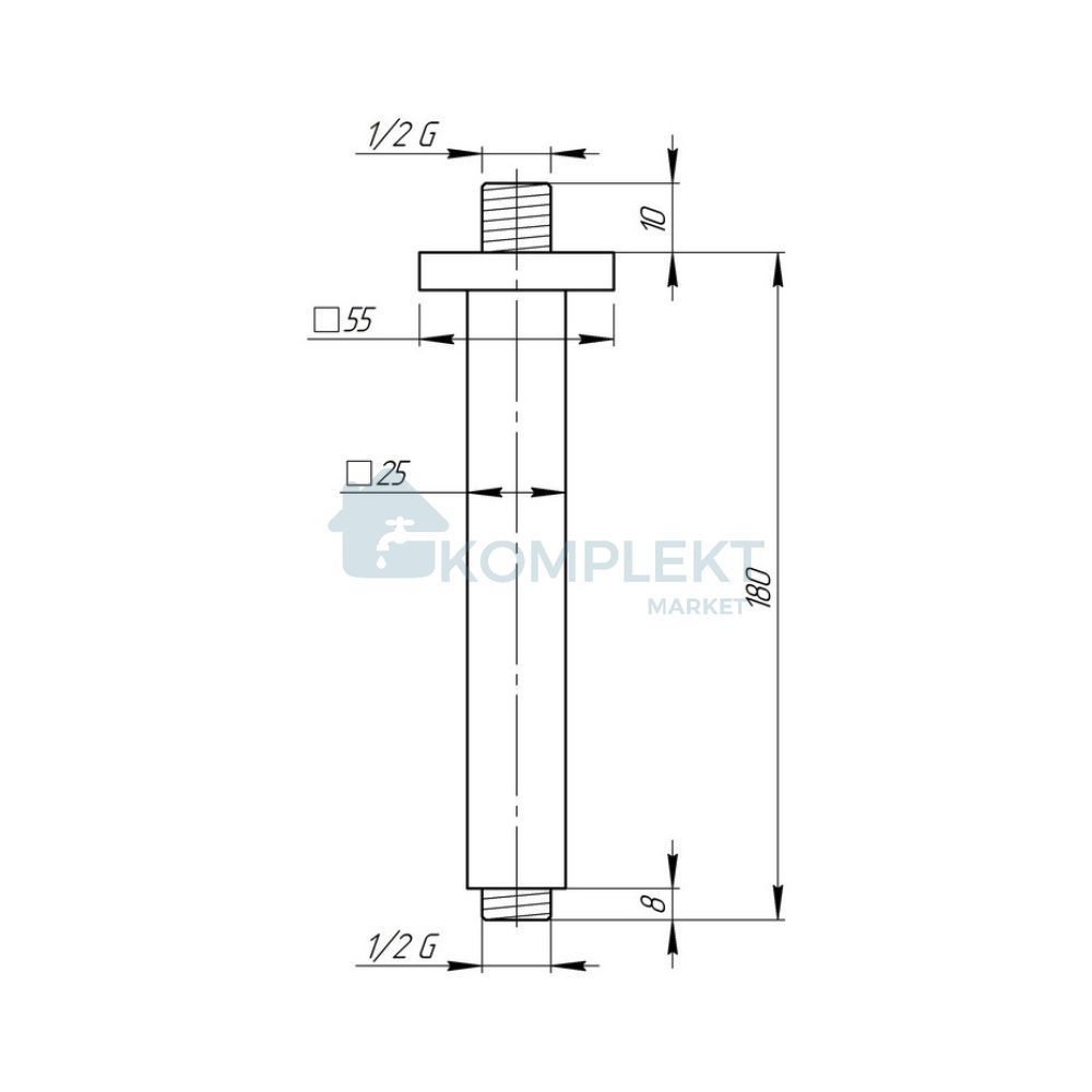 Кронштейн для стельової лійки Qtap Holder 0013 Chrome