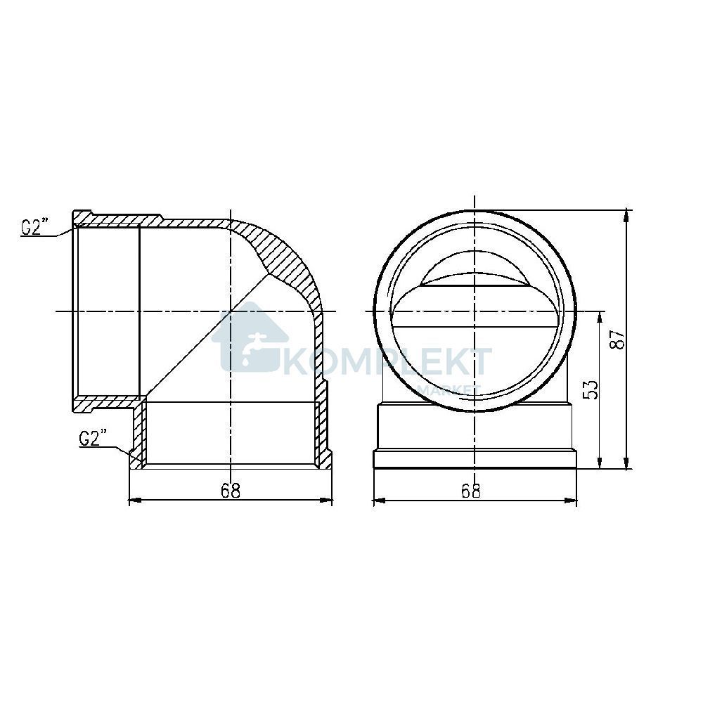 Коліно SD Forte 2" ВВ SF36850