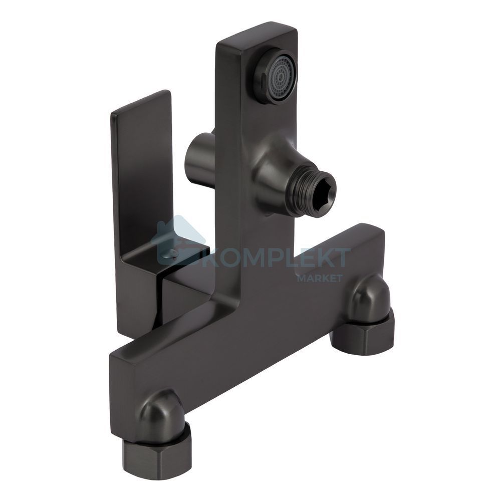 Латунний змішувач для ванни Qtap Gemini (з душовим гарнітуром) QTGEM259GMB45684 Gunmetal Black PVD