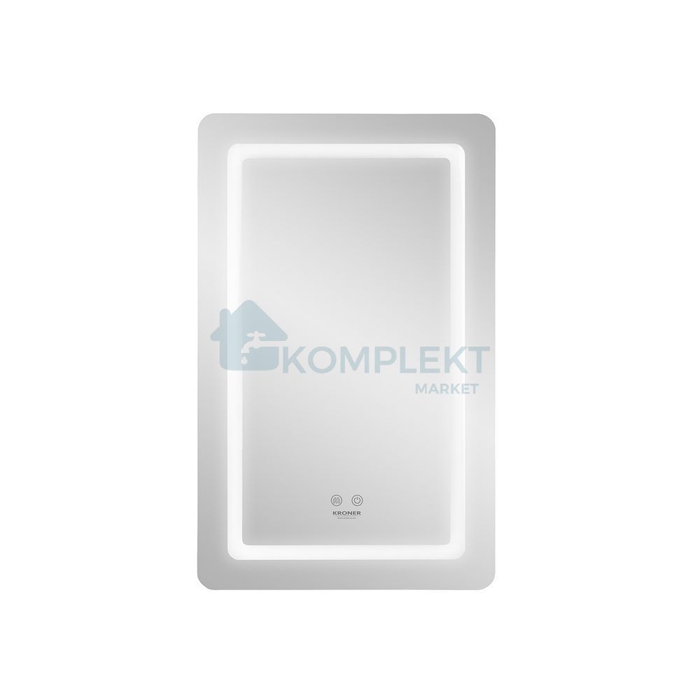 Дзеркало у ванну Kroner KRP Spiegel VR6-5080 500&times;800 мм з LED-підсвіткою, димером та антизапотіванням (заокруглені кути), Ні