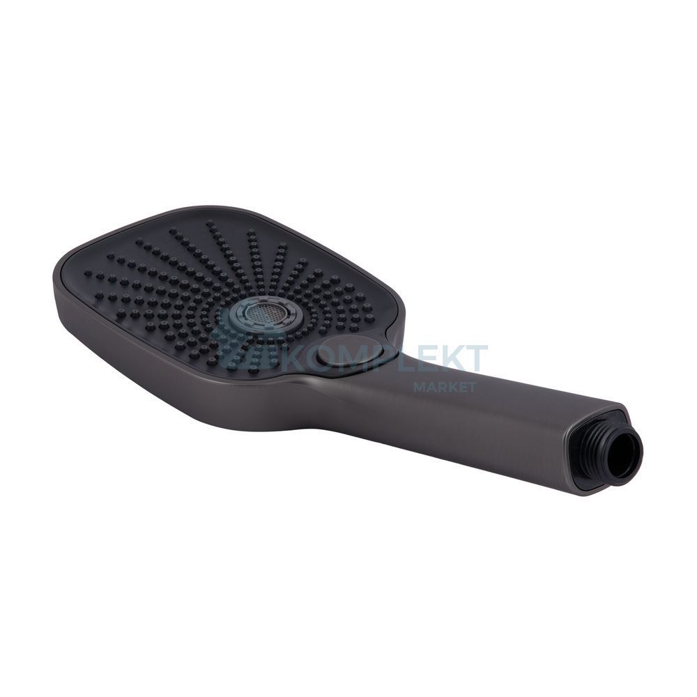 Латунний змішувач для ванни Qtap Gemini (з душовим гарнітуром) QTGEM259GMB45684 Gunmetal Black PVD