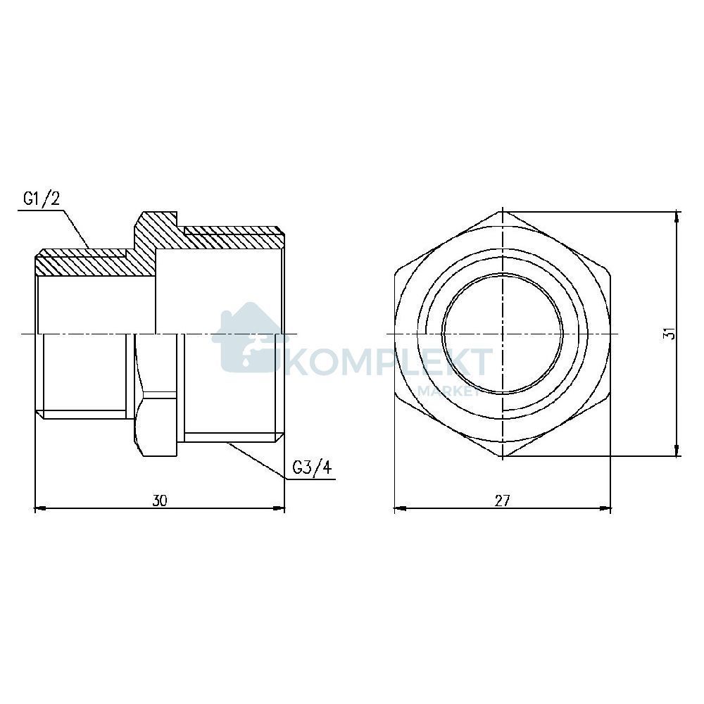 Ніпель редукційний SD Forte 1/2"х3/4" SF3592015