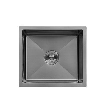 Кухонна мийка Kroner KRP Schwarze 4843HM 480х430 графіт (PVD), нержавіюча сталь, інтегрована, 3.0/1.0 мм, з кошиком