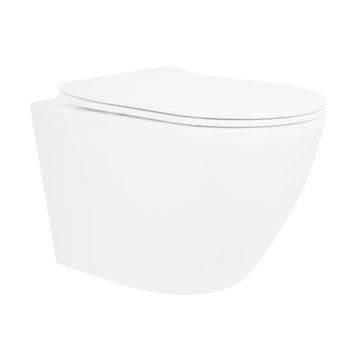 Унітаз підлоговий Qtap Robin безбачковий Ultra Quiet безобідковий з сидінням Soft-close WHITE QT13223381AW (під прихований бачок)