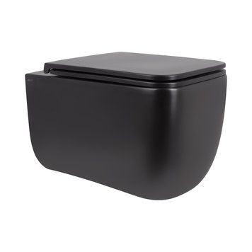 Підвісний унітаз з сидінням Qtap Gemini (чорний матовий) QT2533076EUQMB