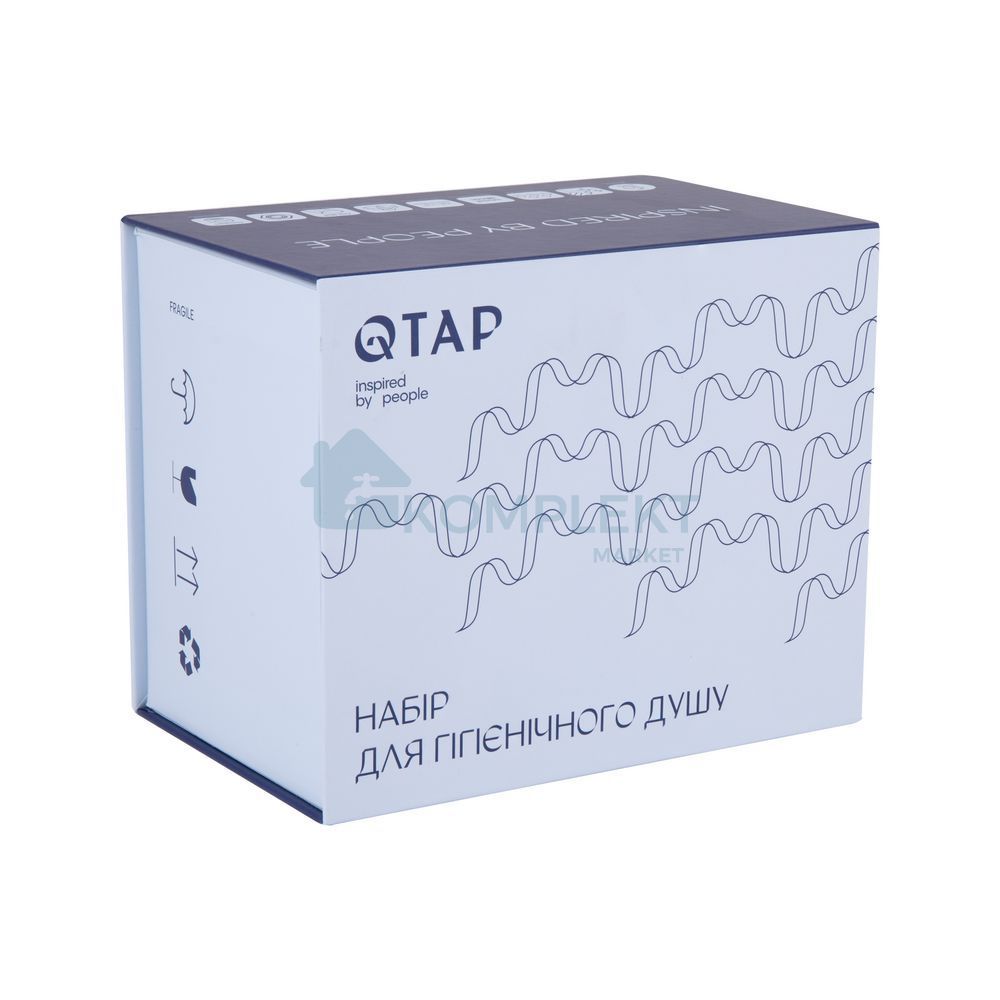 Набір для гігієнічного душу з лійкою Qtap Inspai-Varius V00440001 (чорний матовий)